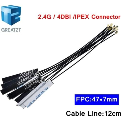 GREATZT 10Pcs/lot 2.4Ghz 4dBi WIFI Internal Antenna PCB Built-in Aerial IPX IPEX Airgain Omni Antenna UFL Connector