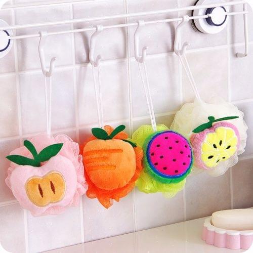Infant Shower Sponge Cotton Rubbing Body Wash Towel Cute Fruit Pattern Newborn Baby Bath Brush Child Shower Bath Product