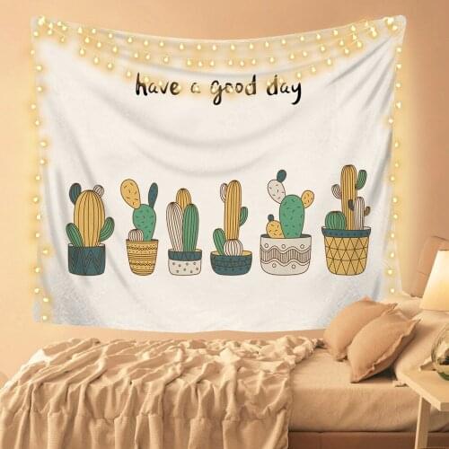 Have a Good Day Plant Tapestry for Livingroom Photography Wall Decor