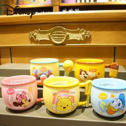 Disney Mug Donald Duck Stitch Minnie Ceramic Water Cup Cartoon Porcelain Large Capacity Breakfast Cup