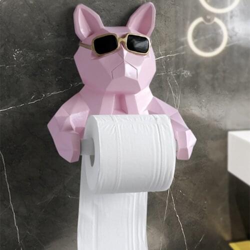 [MGT] Dog Cat Pig Statue Wall Hanging Tissue Holder Toilet Washroom Animal Head Home Decor Roll Paper Tissue Box Wall Mount