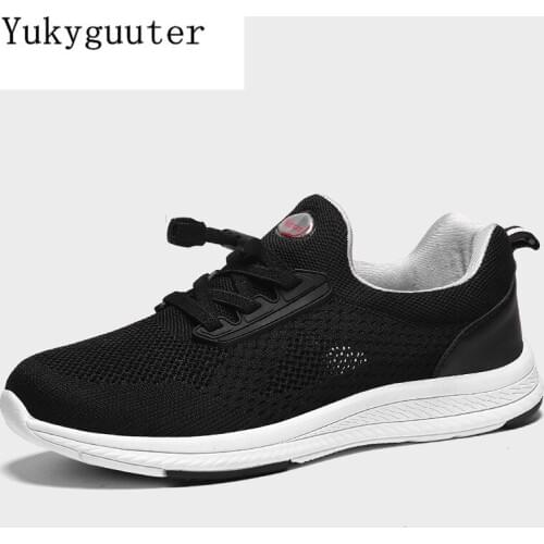Men Running Shoes Sports Sneakers Flats Breathable Mesh 2019 Summer Walking Man Athletic Lace Up Platform Comfortable