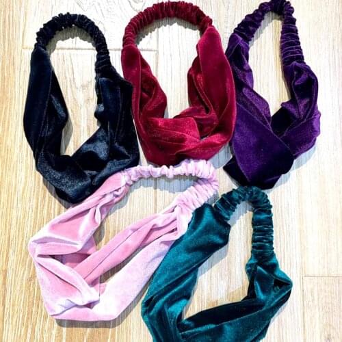 New arrival fashion Women cross velvet headbands girls cute warm headwear ladys korea vintage hair accessories