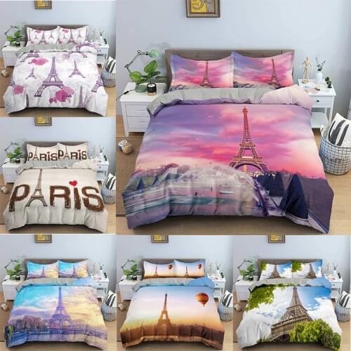 Paris Tower Comforter Cover ,Decorative 2/3 Pieces Bedding Set