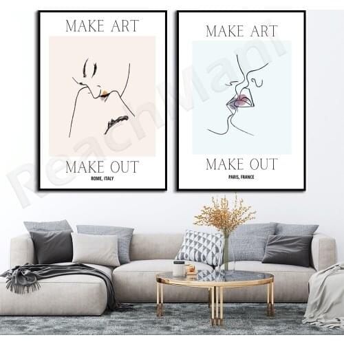 Museum-style printing, production art, minimalist line art love decoration poster