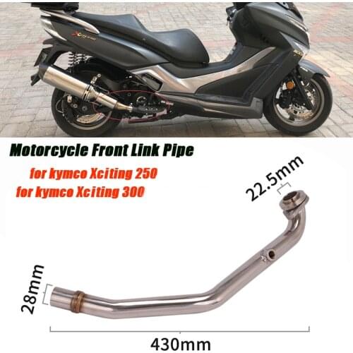 Motorcycle Front Link Pipe Stainless Steel Replace Original Tubes for kymco Xciting 250 300 Until 2020