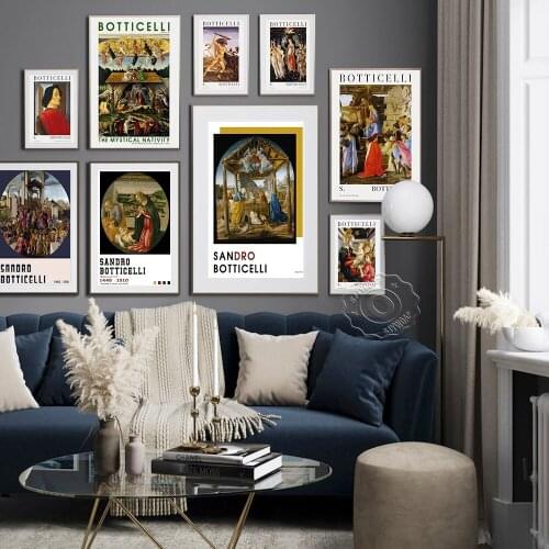 Europe Botticelli Exhibition Museum Art Prints Poster, Sandro Botticelli Art Prints, Vintage Art Canvas Painting Home Wall Decor