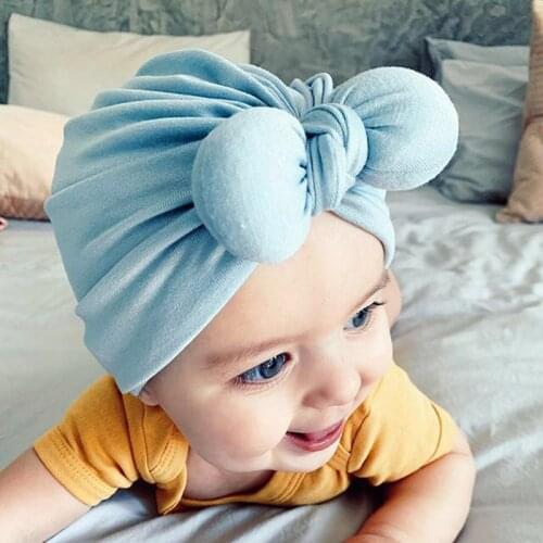 Newborn Hat Elastic Bow Baby Boy Girls Turban Hat Toddler Infant Photography Props Baby Shower Beanie Cap Kids Accessories