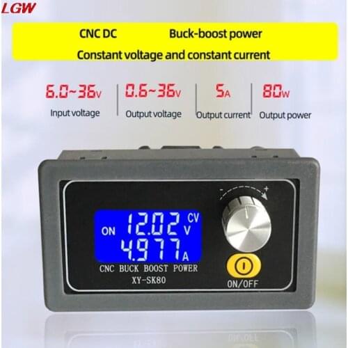 SK80 DC DC Buck Boost Converter CC CV 0.6-36V 5A Power Module Adjustable Regulated laboratory power supply variable 5V 12V 24V