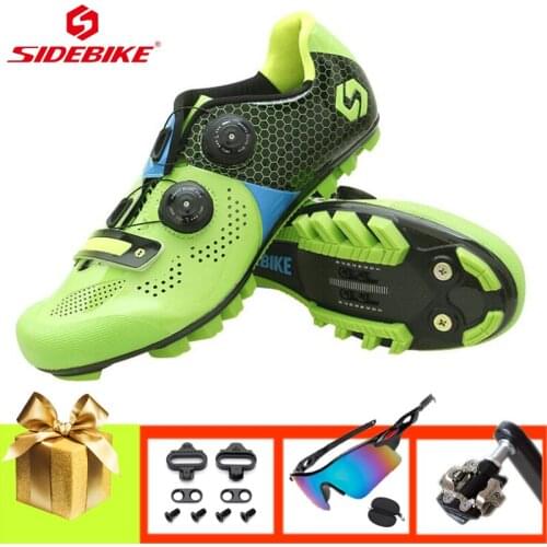 SIDEBIKE Carbon Athletic Cycling Shoes Women Men Mountain Bike Sneakers Add SPD Pedals Sapatilha Ciclismo Add Outdoor Spots