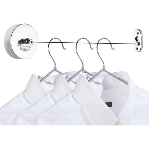 Stainless steel clothesline free punching hotel balcony indoor invisible cool clothes rope 304 retractable drying rack