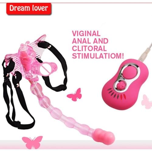 Hot Sale New Butterfly Sex Toys Remote Control 7 Speeds Strap Ons Vibrator Dildo Clitoris Anal Sex Products Sex Toys For Women