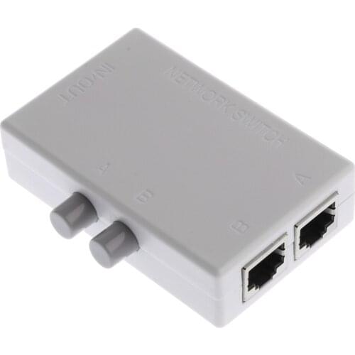 RJ45 2 Ports External Push Botton Network Switch RJ45-2M for PC Laptop RJ45-2M Network Switch Long life repeated