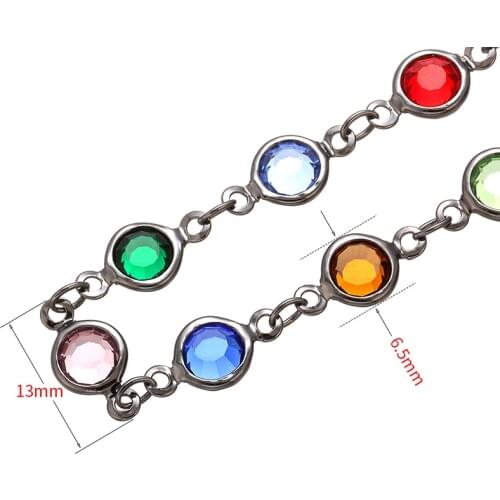 ZHUKOU high quality 6.5mmx1m crystal chain for women handmade DIY necklace bracelet jewelry accessories model: VL17