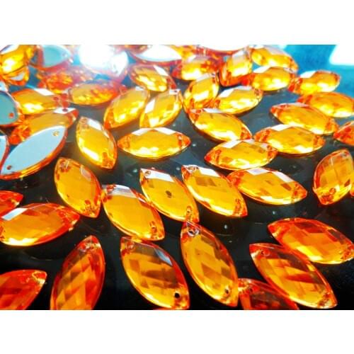 Golden Navette shape 6*12mm flatback crystal sew on rhinestones gem stones strass hand sewing for dress 300pcs/lot