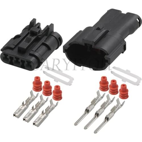 1 Set Black KET 3Pin Pole Adapter MG640329-5 MG610327-5 Male Female Waterproof Electrical Auto Wire Connector