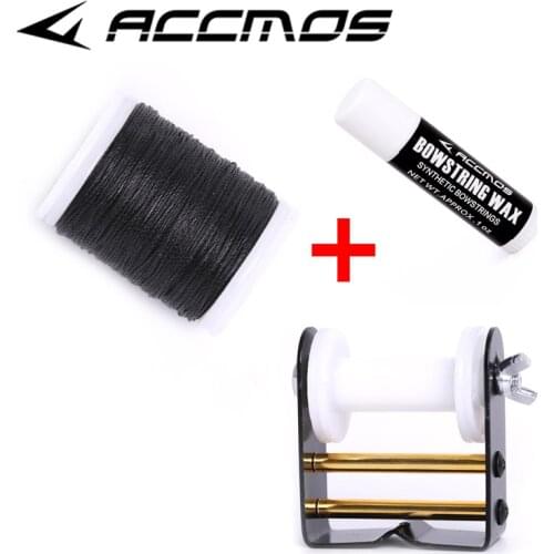 1pc Archery Bow String Material + Bowstrings Serving Tool + Bow String Wax Protect Bow String Set Hunting Shooting Accessories