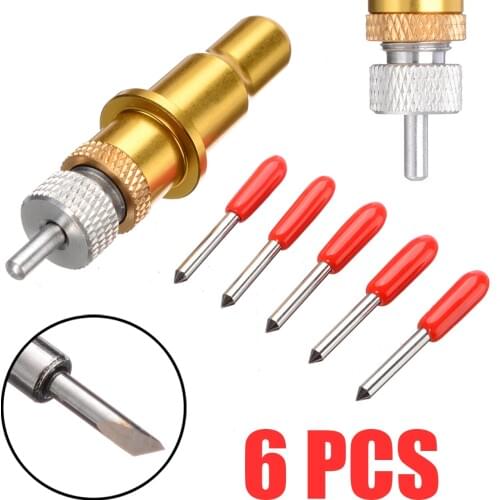 5Pcs 45 degree Cutter Hard Hardness Blades + 1Pcs Gold Holder For Vinyl Cutter Cutting Plotter Tool Machine Tools