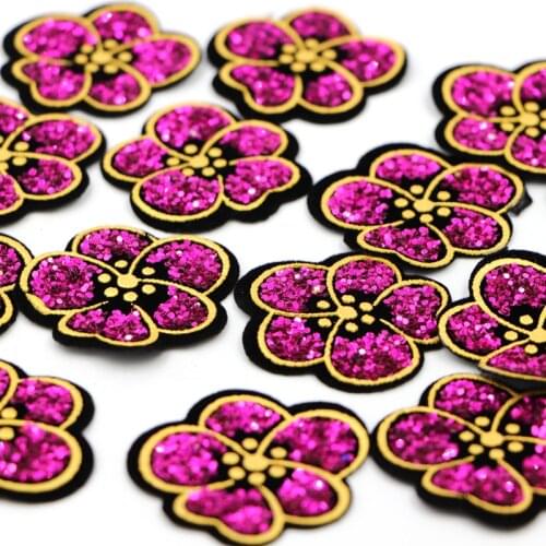 10Pcs/lot Handmade Flowers Sequin Patches for Clothing Sewing Applique Stickers for Clothing Sequin for CLothes Mantilla Diy