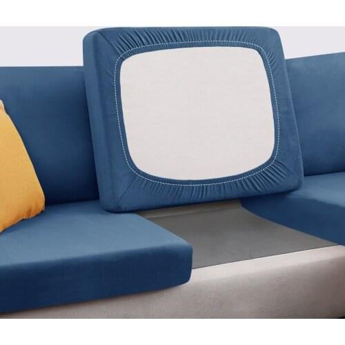 Velvet Sofa Seat Cushion Cover Elastic Pets Kids Furniture Protector Stretch Washable Seats Removable Cushion Slipcover Spandex