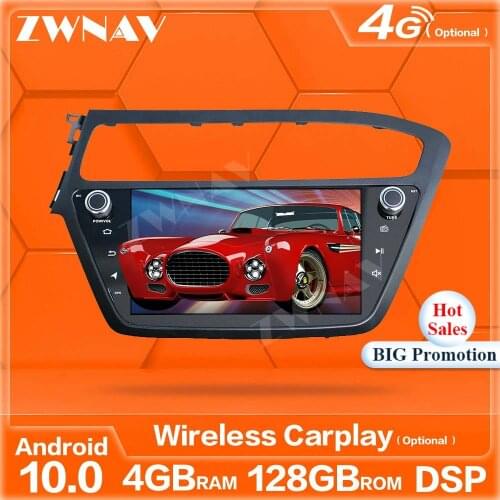Carplay 128G Android 10 Screen Multimedia Player For Hyundai I20 2014 2015 2016 2017 GPS Navigation Audio Radio Stereo Head Unit