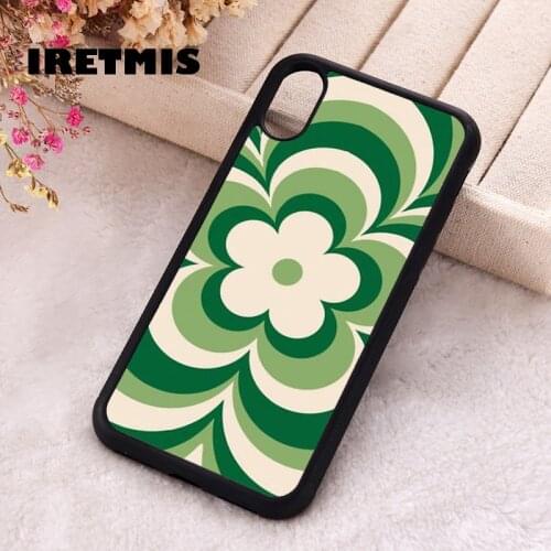 Iretmis 5 5S SE 2020 Phone Cover Case for iPhone 6 6S 7 8 Plus X Xs XR 11 12 Mini Pro Max Rubber Silicone Matcha LATTE FLOWER