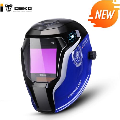 DEKO DNS-980E Upgraded Solar Power Auto Darkening Welding Helmet Shade Range 4/5-8.5/9-13.5 Welding Mask for TIG MIG MMA