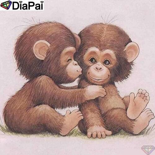 DiaPai 5D DIY Diamond Painting 100% Full Square/Round Drill "Animal monkey" Diamond Embroidery Cross Stitch 3D Decor A23447