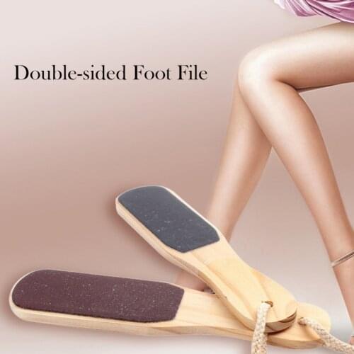 Double-sided Foot File Care Dead Skin Callus Remover Pedicure Tool Wood Handle Foot Skin Care Tools