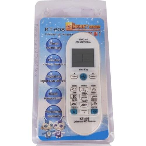 Air Conditioner A/C Conditioning Universal Remote Control for Toshiba Panasonic Sanyo Fujitsu KT-e08 6000 in 1 One Key Series