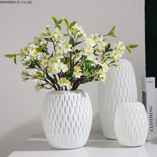 Creative Vase Hollow Carved Glass Vase Modern Home Artificial Flower Ornaments Dried Flower Flower Arrangement Accessories