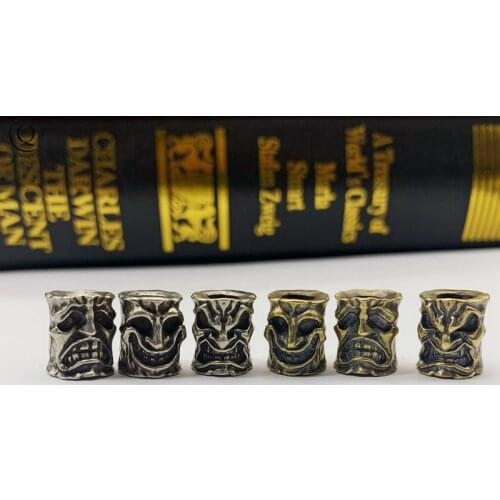 Brass Knife Bead Copper Keychain Pendant Pattern Of The Make-up Catcher Umbrella Paracord Rope Bead EDC Outdoor DIY Pocket Tools