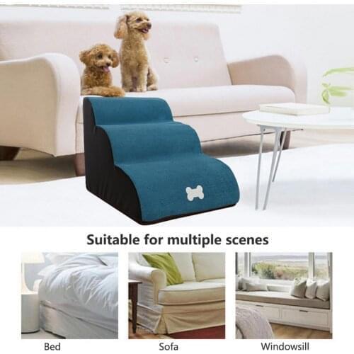 Dog Stairs Ladder Dog Ramp Sofa Bed Ladder For Dogs Cats Climbing Detachable Steps Mesh Foldable Pet Stairs Step For Dogs Cats