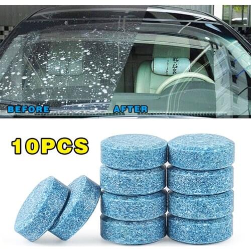 10pcs/Set Multifunctional Concentrated Effervescent Tablet Blue Glass Window Cleaner For Auto and Household Cleaning Drop Ship