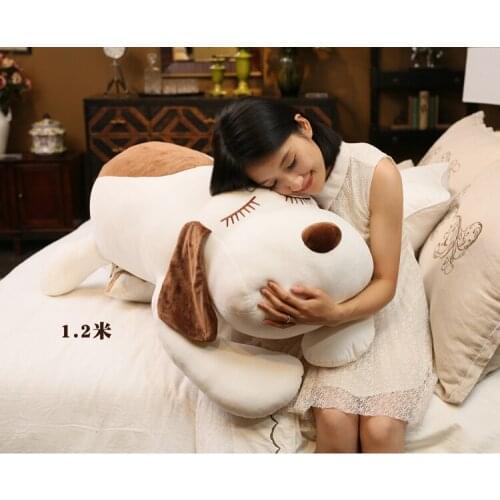 Stuffed toy large 120cm prone dog plush toy down cotton soft doll hugging pillow Christmas gift b1592