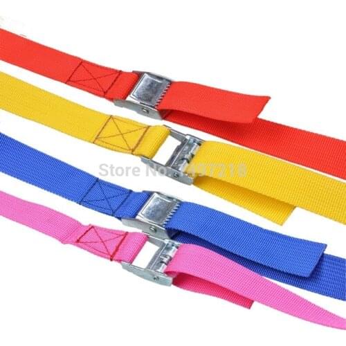 New High quality 10pcs 2.5cm *100cm ratchet metal cam buckle tie down luggage load strap cargo lashing belt strap Free Shipping