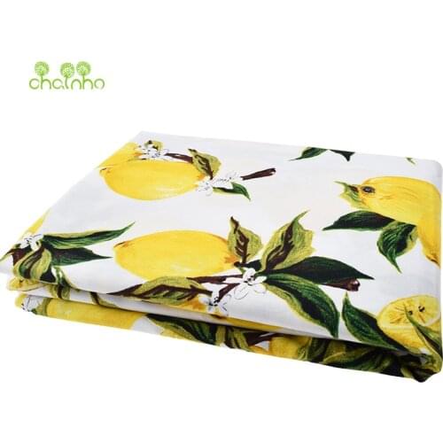 New Arrived Lemon Printed Cotton Poplin Fabric Patchwork For Sewing Cloth Doll Sheet Skirt Dress Material Tissue Half Meter