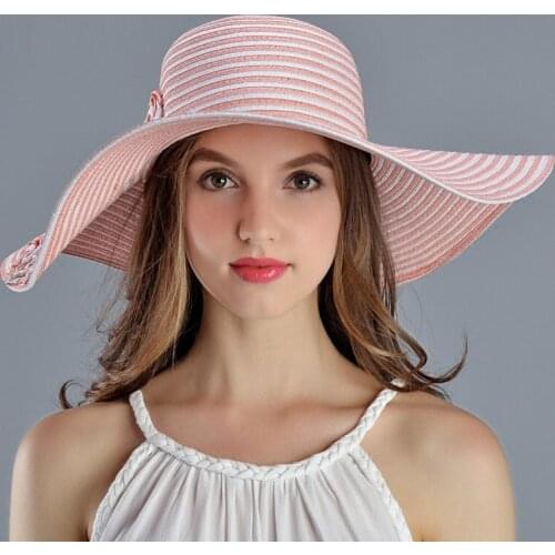 New Arrival Spring Summer Hat Foldable Women Sun Cap Lady Shading Cap Seaside Beach Cap Elegant Outdoor Travel Hat B-7588