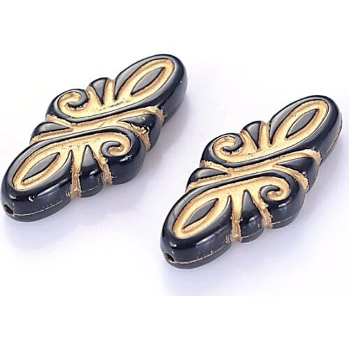 Wholesale Vintage Inspired Ethnic Rose Flower Acrylic Antique Design Spacers Charm Beads For Women Diy Bracelet Jewelry Making