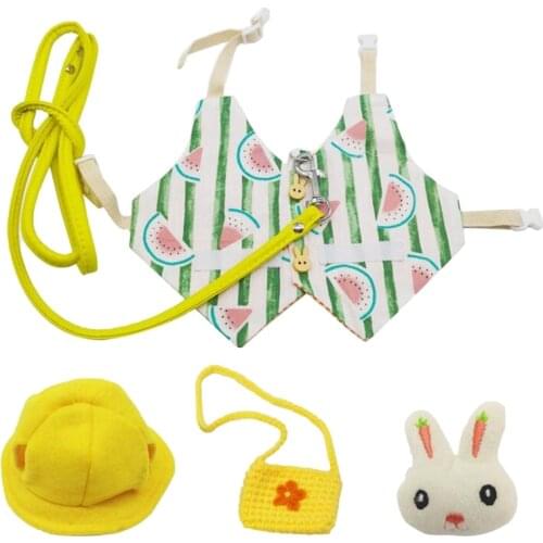 Small Animal Harness Vest Leash Set Clothes with Accessory Travel Chest Strap