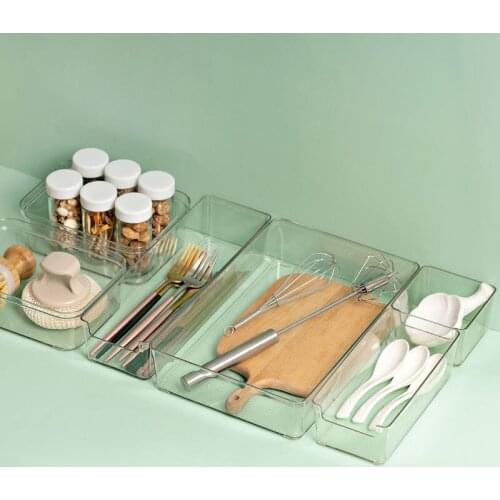 Clear Home Drawer Organizer Box Storage Trays Box Office Storage Kitchen Bathroom Desk Jewelry Makeup Finishing Organization