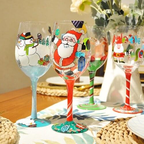 Christmas 2020 Xmas Wine Glass Gift Glasses Drinkware Champagne Goblet Drink Cup Party Home Bar бокалы для шампанского kubki