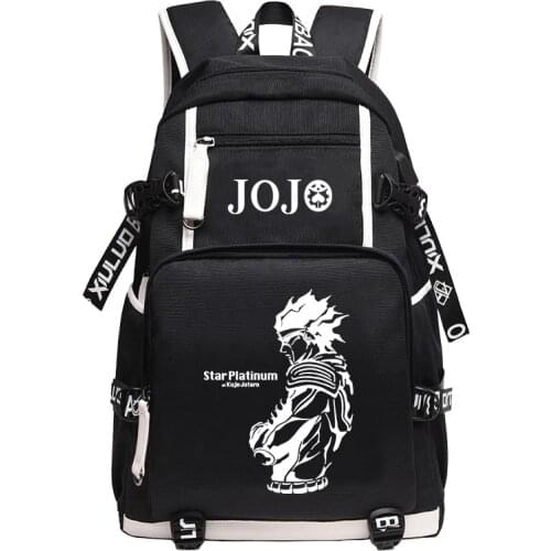 JoJos Bizarre Adventure Large School Backpack Anime KILLER QUEEN DIO Bookbag Oxford Travel Bagpack Cartoon USB Laptop Rugzak