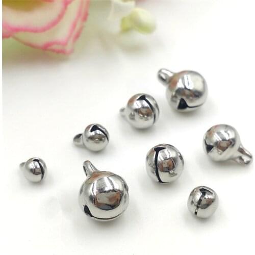 100pcs 316L Stainless Steel Spherical bell Small Bells For Festival Party Christmas Tree Decorations DIY Craft Accessories
