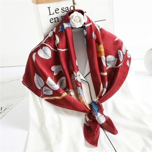 Bird Animal Print Silk Square Scarf Women Shawl Neck Wrap Headband Spring Scarves Lady Foulard Hijab Pashmina Bandana 2021