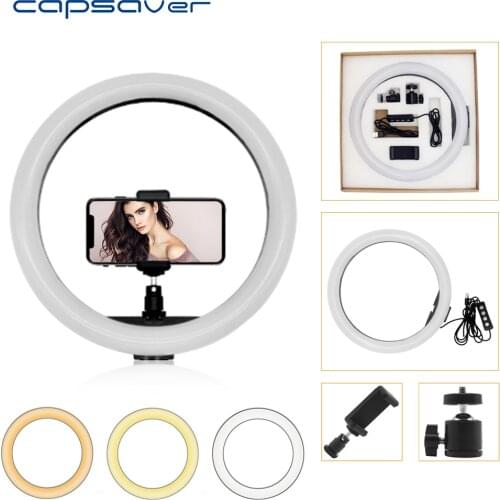 Capsaver 12 inches LED Ring Light USB Ring Lamp Portable Photo Studio Annular Lamp Dimmable 2700K/5500K for YouTube Makeup Light