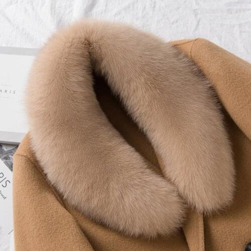 2020 new winter real long fox fur collar colorful color scarf coat fox collar