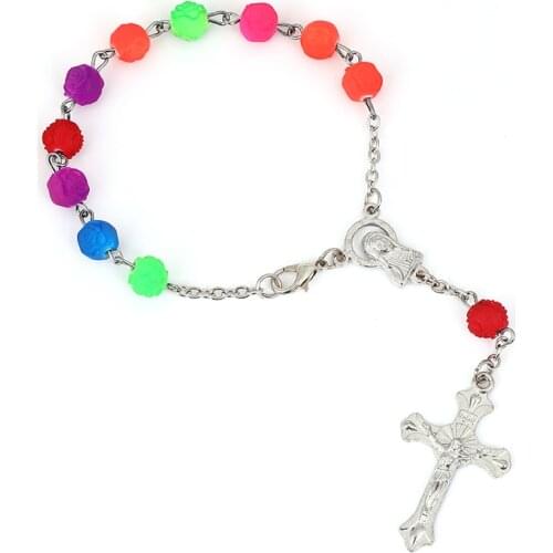 Jewelry 2021 Trend Rosary Charm Bracelet sJesus Cross Bracelet Christian Supplies Gifts On Hand Wholesale Zinc Alloy Material