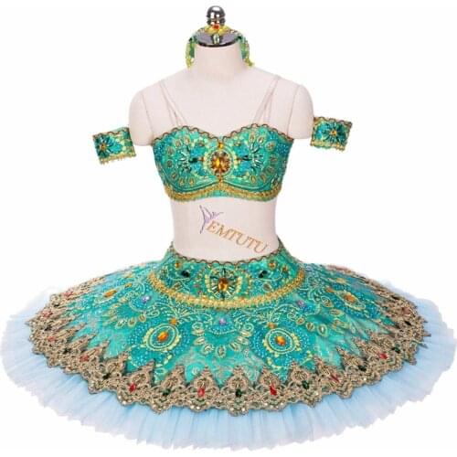 Adult two pieces Le Corsaire professional Ballet Tutu Green Glissade tutu classical performance tutus balle stage costume Women