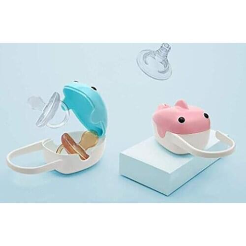 1Pc Baby Pacifier Storage Box Portable Cute Whale Shape Kids Pacifier Nipple Cradle Case Holder Travel Storage Box S